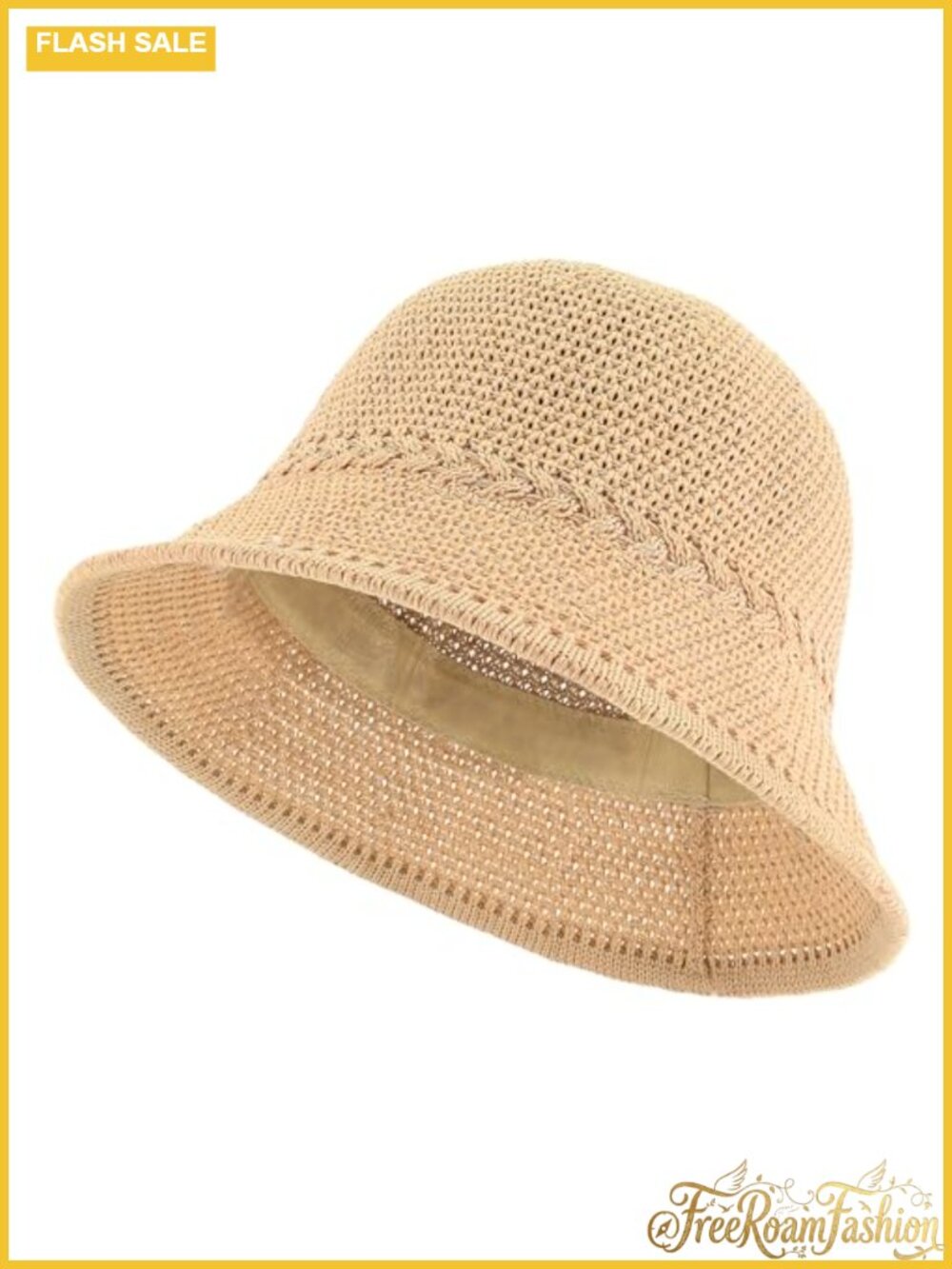 Crochet Bucket Hat Lightweight Packable Sun Hat UV Protection Women's